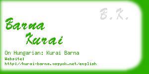 barna kurai business card
